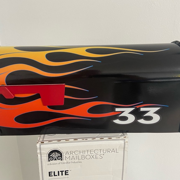 Custom Mailbox with Hotrod Flames. Add your name & address optional. Gift ideas - Picture 3 of 10